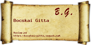 Bocskai Gitta névjegykártya